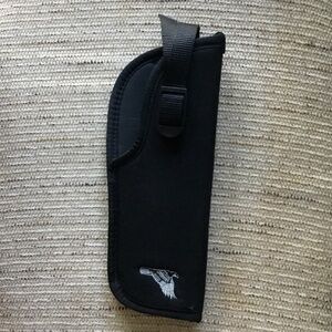 Black Soft Pistol Holster with Embroidered Bird for Desert Eagle Mark 7 or 19.